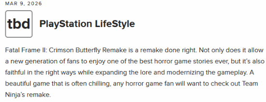 《零：红蝶 重制版》M站开分74！值得恐怖游戏爱好者一玩